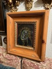 Antique Retablo Of Mary Painted On Tin