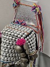 Thailand Burma Akha Hill Tribe Hat Embroidered Beaded Headdress Antique Handmade