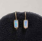 18k Solid Gold Ethiopian Opal Opal Earrings Handmade Ear Spike Hook Earring