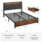 Full Queen Size Bed Frame With 4 Storage Drawers Upholstered Headboard Platform