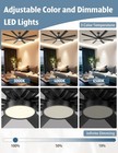 72 Inch Large Ceiling Fans With Lights And Remote 6 Speeds 3cct Dimmable Large
