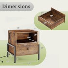 Set Of 2 Nightstand With Charging Station Bedside Table With Storage Shelf Side