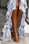 2011 Runway Emilio Pucci Lace-up Suede Y2k Thigh-high Otk Boots  Brown  38 39
