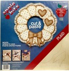 New 1980s Plaid Wood Scallop Wreath 59251 Painting Kit Paste-on Pattern 11262