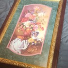 Home Interiors And Gifts Framed Floral Art Print Gold Tone Vertical Traditional