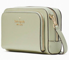 Nwb Kate Spade Dual Zip Crossbody Pale Army Green Leather Wlr00410  259 Gift Bag