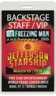 2015 Jefferson Starship Laminate Backstage Pass Staff Vip Anchorage Ak