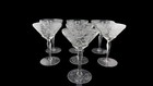 Vintage Etched Crystal Cocktail Glasses Set Of 7 Floral 5 75    Stemware