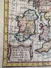 British Isles U k  Ireland England 1744 Faure Hand Color Miniature Engraved Map