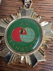 Vintage Lions Club Medal Datong International Taiwan Globe Emblem Blue Ribbon