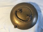 Antique Brass Indian Chapati Bread Box W hinged Lid And Lockable Clasp 6  Dia