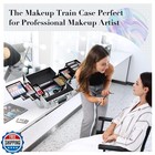 Frenessa Makeup Case Cosmetic Train Case Organizer 11 8 Inch Large Makeup Box
