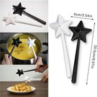 2pcs Black And White Salt And Pepper Shaker Magic Wands  Pentagram Shape Salt Di