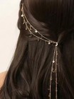 1pc Rhinestone Tassel Hair Clip Chain Bridal Headpiece Women