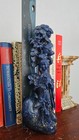 Vintage Chinese Carved Lapis Lazuli With Gold Pyrite Figural Sculpture