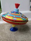 Schylling Vintage Medium Top Sized Tin Metal Spinning Circus Toy - Collector Pcs