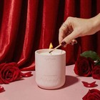Caftari Luxury Aromatherapy Candle   Rose  Sandalwood   Violet Light Pink