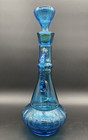 Vintage I Dream Of Jeannie Blue Glass Liquor Decanter   Genie Bottle With Handle