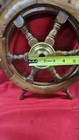 Vintage 18  Nautical Captain s Ship Sailboat Wheel Hand Made Wood Brass Center 