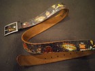 Leather Island Bill Lavin Crackle Leather Belt Mens 40 Y2k Las Vegas Biker Rock