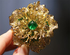 Handmade Custom Green Large Peony Flower Brooch With High Quality Design Brooch