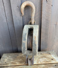 Antique Barn Pulley Block Set Of 3 Large Wood   Iron Hay Loft Farm Rustic - Work