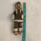Antique Eskimo Inuit Carved Face Leather Skin Beaded Fur Indian Doll