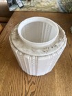 Antique Art Deco  skyscraper  Milk Glass Ceiling Light Lamp Shade 2pc Part