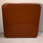 Vintage Burmese Burnt Orange Lacquer Square 11  Serving Platter Tray W  Handles