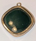 Antique Gold Filled Green Onyx Intaglio Watch Fob Pendant