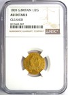 1803 Britain George Iii Gold Half Guinea 1 2g Coin - Certified Ngc Au Details