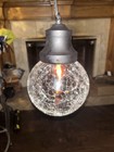 Vintage Crackle Glass Mcm Chandelier Swag Lamp  Vintage 6   