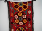 Uzbek Embroidery Suzani Wall Hanging Textile Bohemian 145  Long X 25 1 2   3140