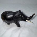 Vintage Hand Carved Solid Ironwood Elephant Statue Figurine Shelf Decor