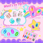 130 Pcs Charm Bracelet Making Kit  Jewelry Toy For Girl Age 8-12 Beads Craft Set