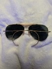Ray-ban 58  14 Aviator Gold Metal Frame Green Glass Lens Sunglasses With Case