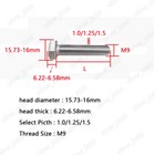 M9 Hexagon Head Bolts 304 Stainless Steel Hex Head Screws Pitch 1 0   1 25   1 5