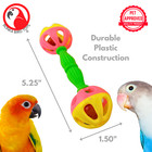 Bonka Bird Toys 2069 Pk2 Birdie Barbell Rattle Foot Talon Parrot Cage Toy Pet