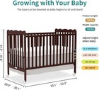 4-in-1 Convertible Wood Baby Crib  Toddler Bed   Daybed  espresso    Locking