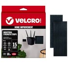 Velcro Heavy Duty Strips 15pk Black 4x2in Indoor Outdoor Tape 10lb Adhesive Hold