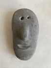 Jimmy Taipanak  1919-2000  Inuit Eskimo Art  Carved Basalt Stone  Smiling Face