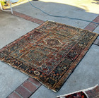 Antique Worn Karaja Worn Heriz Decorative Vegetable Dyed Rug 4 8 x6