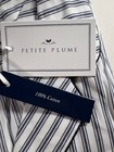 Petite Plume Women s Twill Pajama Set Color  Navy French Ticking Msrp  118 New 