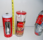 Vintage Lot Of 4 Coca Cola Items  1980s Straw Dispenser  Polar Bear Drink Bottle