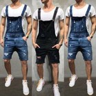 Men s New Summer Denim Overalls With Holes And Slim Fit Men s Shorts