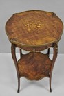 Antique French Louis Xv Style Marquetry Inlay Bronze Ormolu Rosewood Side Table