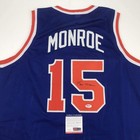 Autographed signed Earl Monroe New York Blue Basketball Jersey Psa dna Coa Auto