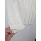 Hammerschmid Vintage Blouse Womens 36 Us 8 White Lace High Neck Long Sleeve