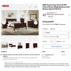 New Queen King Twin Full 4pc Cherry Brown Sleigh Bedroom Set Traditional B d m n