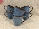 17 Oz Coffee Mugs Set Of 6  Large Ceramic Blue Coffee Mugs Set With Handle